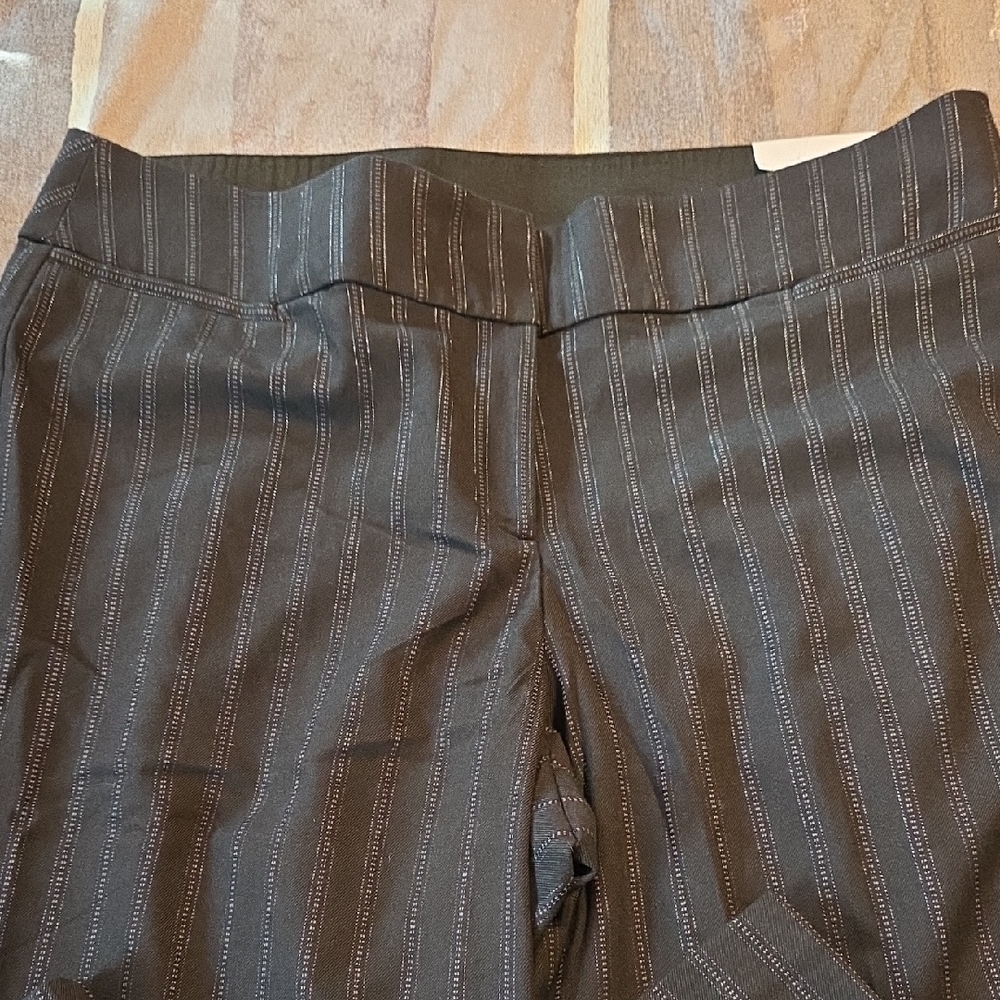 Lane Bryant Charcoal Striped Trousers